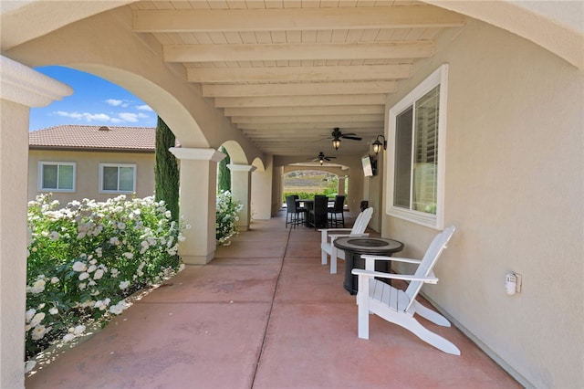 view of patio / terrace with ceiling fan