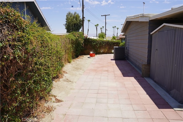 view of patio featuring central air condition unit