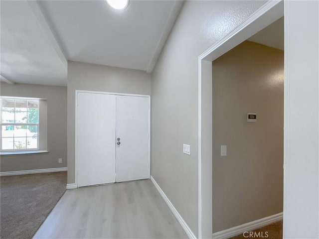 hall featuring light hardwood / wood-style floors