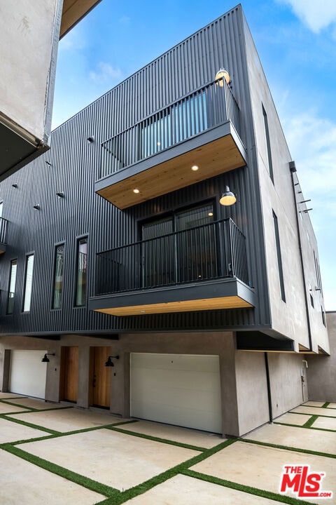 exterior space featuring a garage