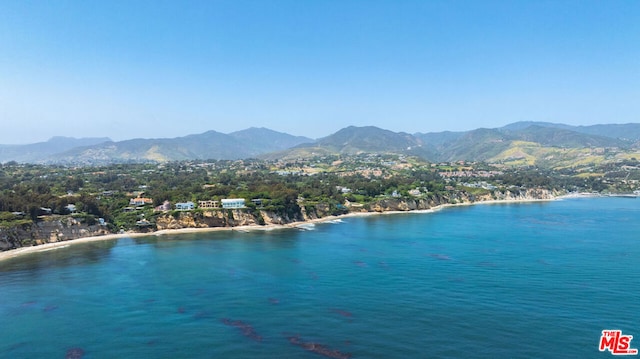 property view of water featuring a mountain view