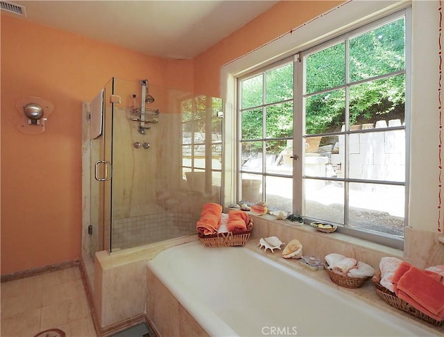 85 Vanderlip Dr, Rancho Palos Verdes, CA 90275 - full bath featuring visible vents, a bath, a shower stall, and baseboards