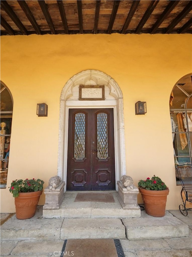 view of exterior entry with french doors