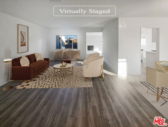 living room featuring hardwood / wood-style floors