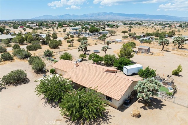 drone / aerial view with a mountain view