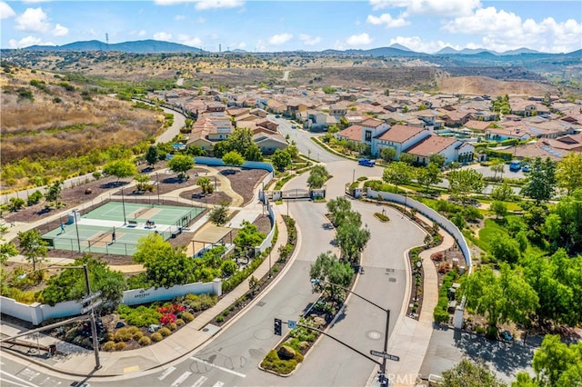 aerial view featuring a mountain view