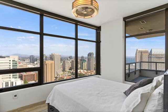 bedroom featuring hardwood / wood-style floors