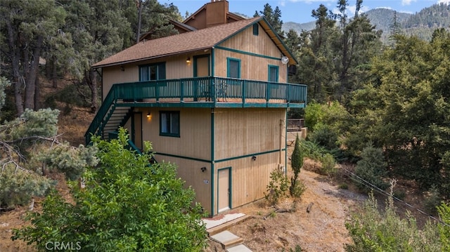 exterior space with a mountain view