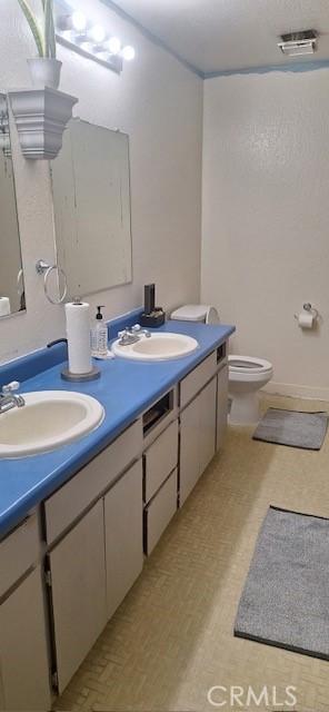 bathroom with toilet and vanity