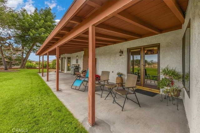 view of patio featuring area for grilling