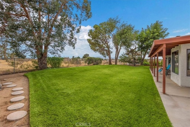 view of yard with a patio