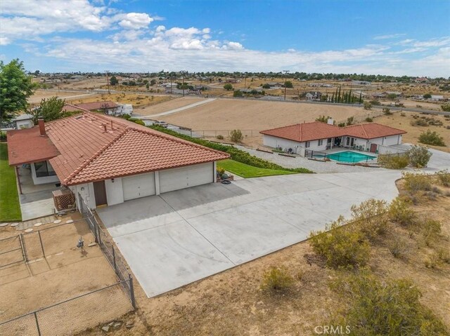 aerial view featuring a rural view