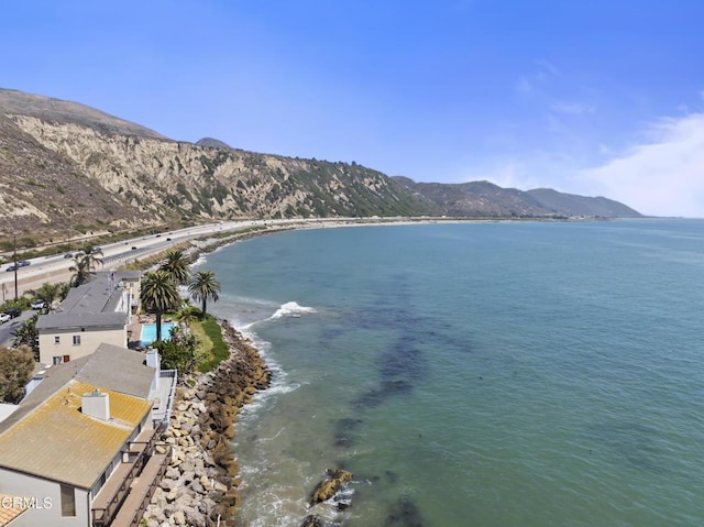 property view of water featuring a mountain view