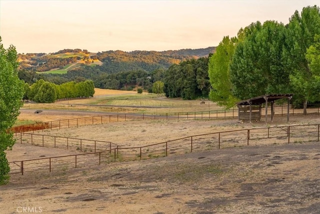 property view of mountains with a rural view