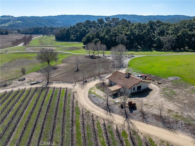 bird's eye view featuring a rural view