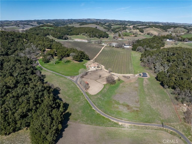 aerial view featuring a rural view