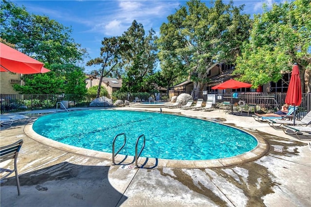 view of pool with a patio area