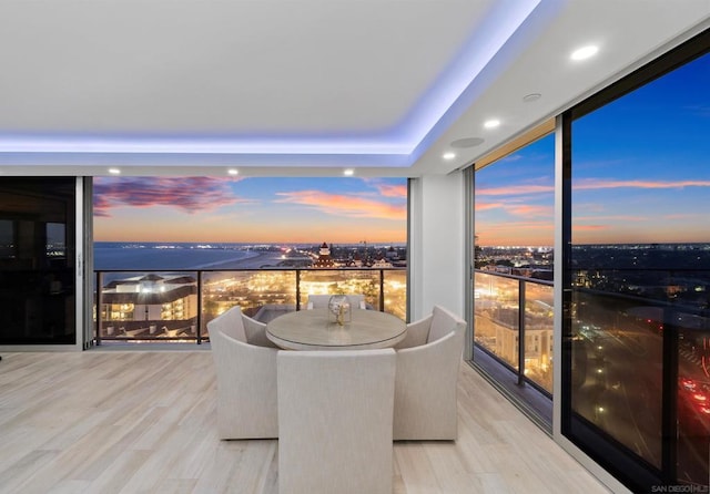 interior space featuring a tray ceiling