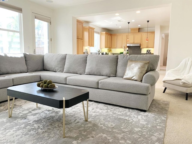 view of carpeted living room