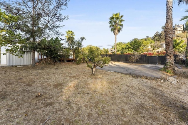 view of yard featuring fence