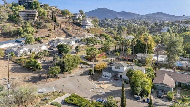 bird's eye view featuring a mountain view