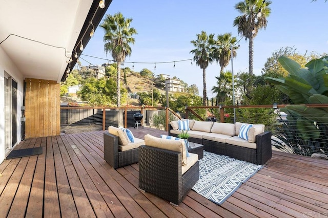 deck featuring an outdoor hangout area