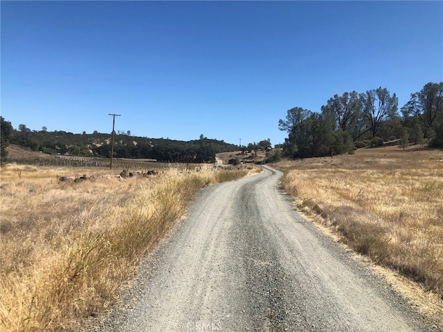 view of street with a rural view