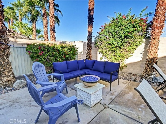 view of patio with outdoor lounge area