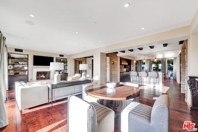 dining space featuring hardwood / wood-style floors