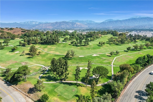 aerial view featuring a mountain view