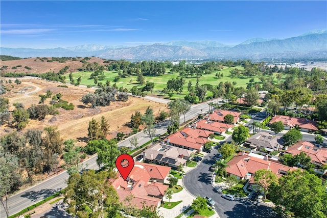 aerial view with a mountain view