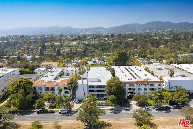 drone / aerial view with a mountain view