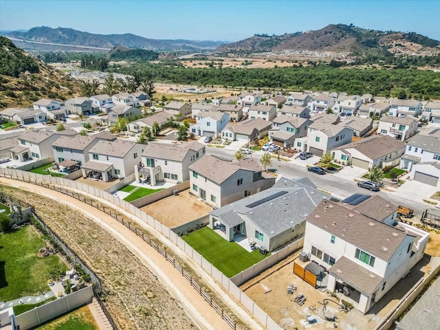 aerial view with a mountain view