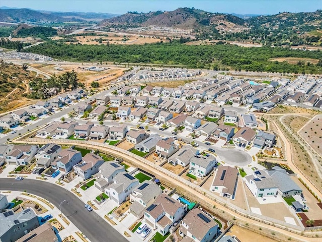 drone / aerial view with a mountain view