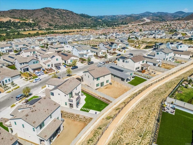 bird's eye view with a mountain view