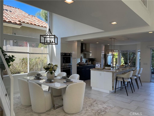 view of tiled dining area