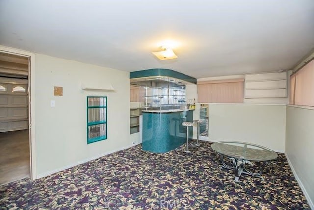 interior space with light brown cabinets