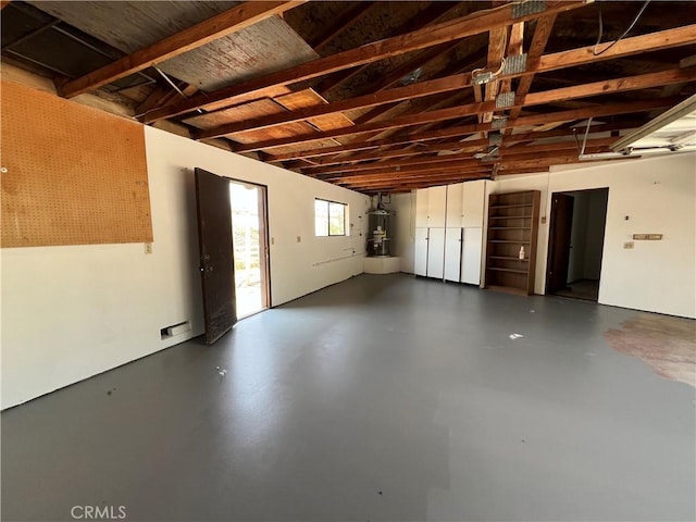 garage with water heater