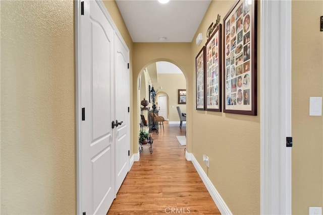 hall featuring light wood-type flooring