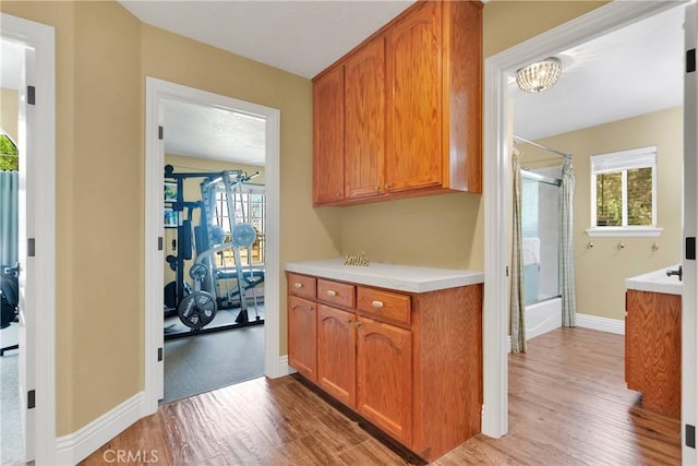 kitchen featuring light wood-type flooring