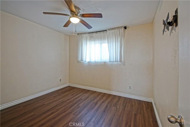 1108 Camino Real Unit 510, Redondo Beach, CA 90277 - empty room with baseboards, dark wood-style floors, and ceiling fan