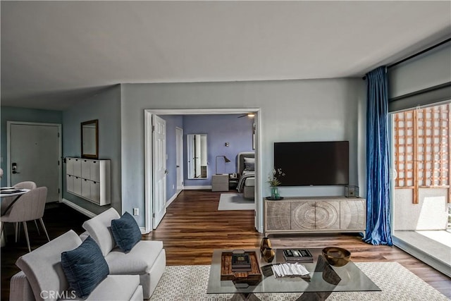 living room featuring hardwood / wood-style flooring