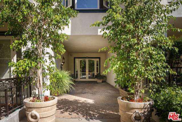 entrance to property with french doors