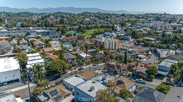 bird's eye view with a mountain view