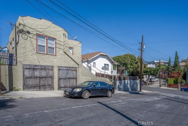 exterior space featuring an attached garage