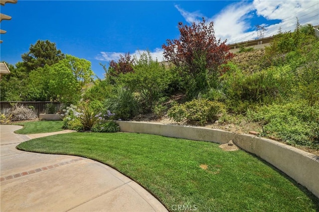 view of yard with fence