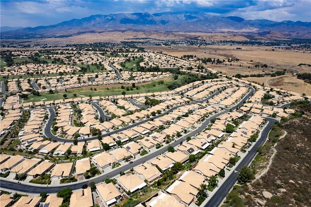 drone / aerial view with a mountain view