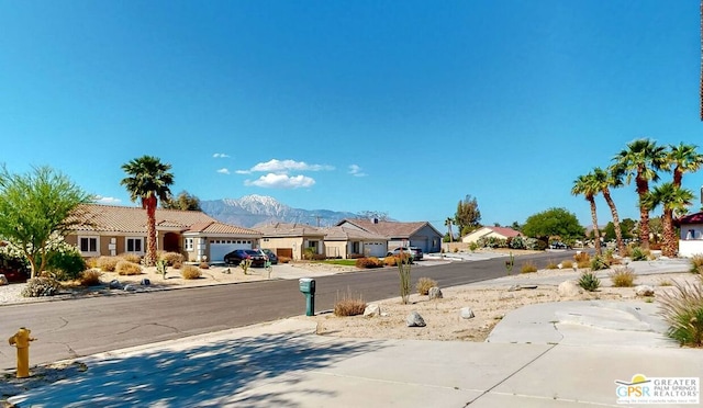 view of street with a mountain view