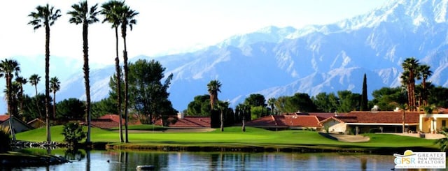 view of water feature with a mountain view