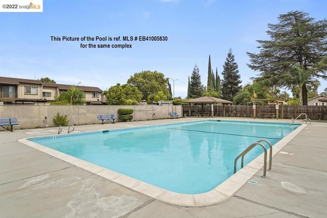 view of pool with a gazebo